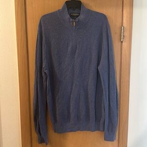 Brooks Brothers Men’s Cotton Cashmere Quarter Zip Pullover Blue Size XL